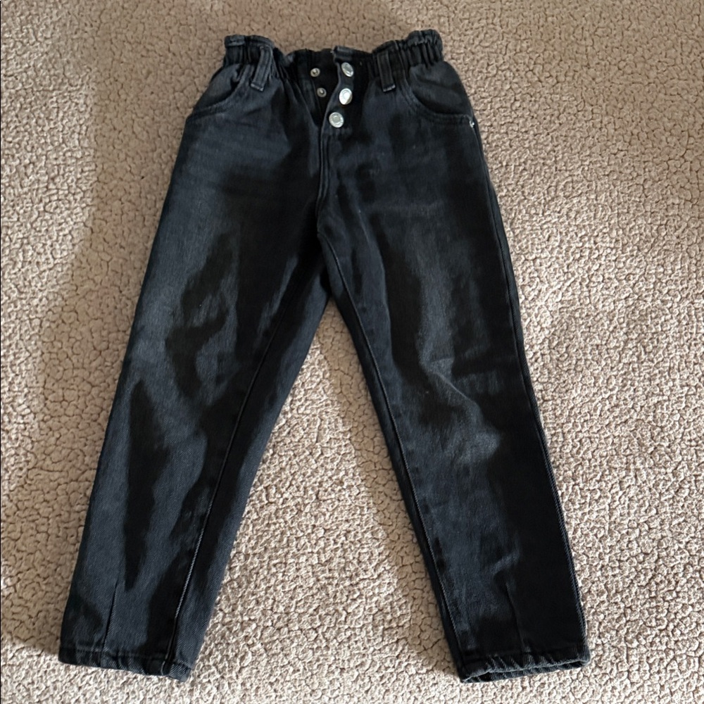 Zara Kids Charcoal Elastic Waist Jeans